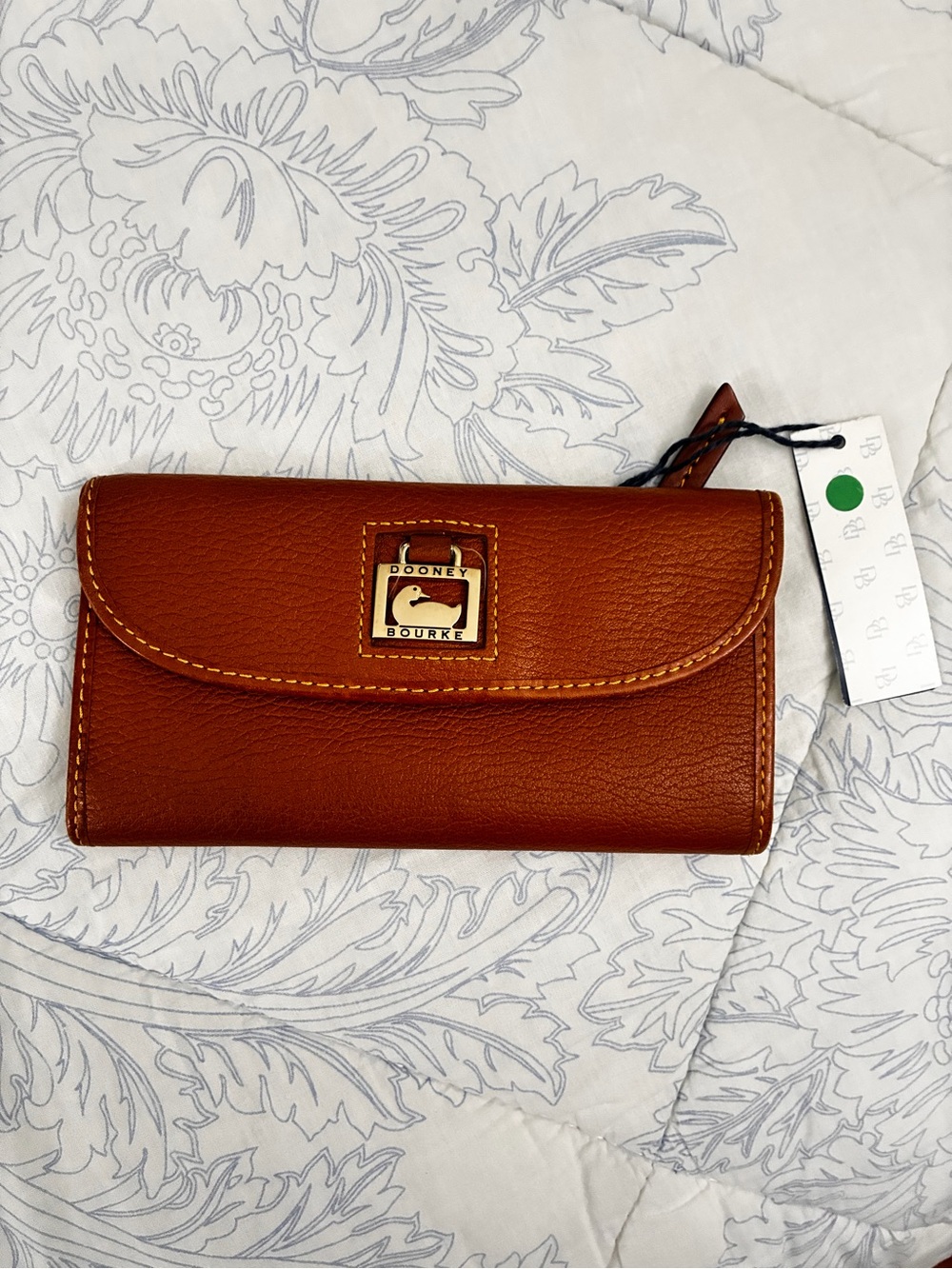 Dooney & Bourke Saddle Brown Leather Clutch Wallet